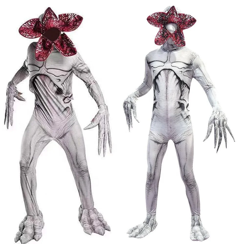 Kids Halloween Stranger Things 3 Fortress Demogorgon Cosplay Costume Scary Carnival  Creepy Zombie Zentai Bodysuit