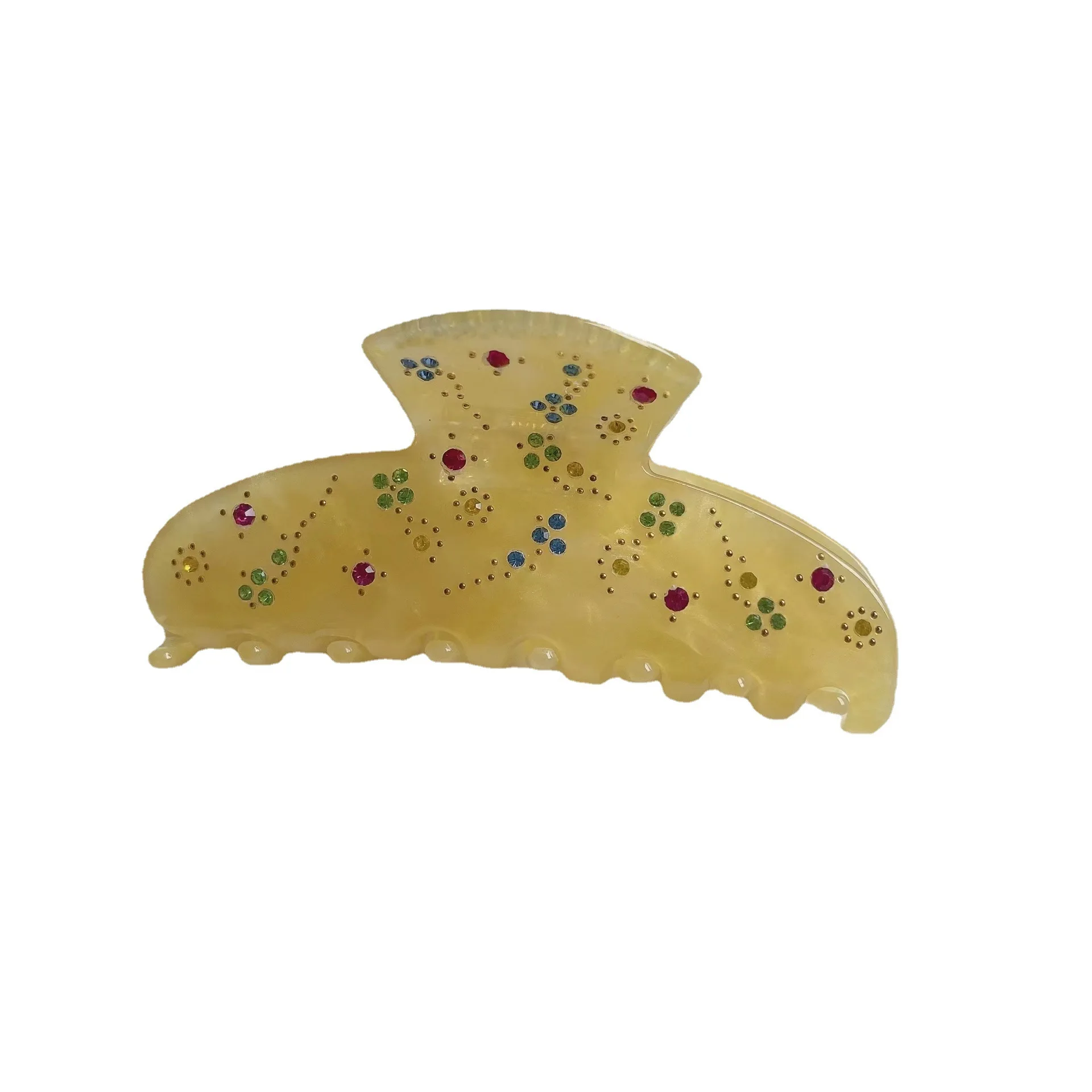 Custom Luxury Flower Acetate Diamond Alligator Hair Clips High Quality Hair Claws For Girls