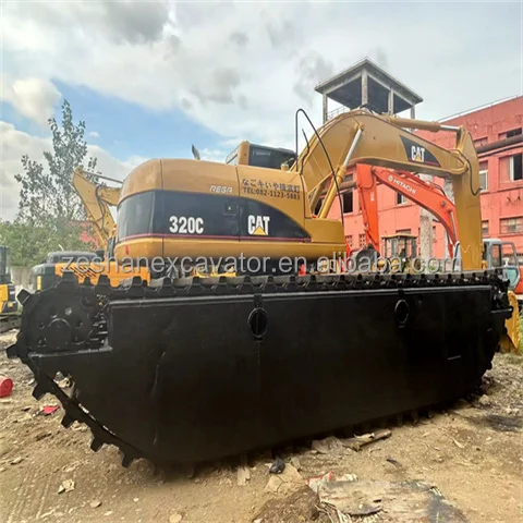 Гидравлический экскаватор Cat 320c с длинным рычагом плавающий экскаватор-амфибия для продажи