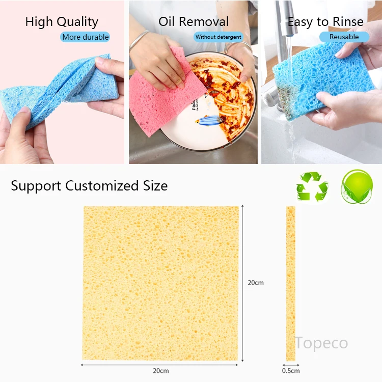 Topeco Great Absorbent Biodegradable Swedish Dish Cloth Eco Friendly Dishcloth Cellulose Sponge Cloth