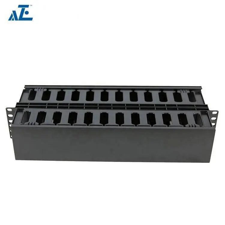 2U Horizontal ALL Plastic Cable Manager Double Sided for 19inch 2post open rack cabinet