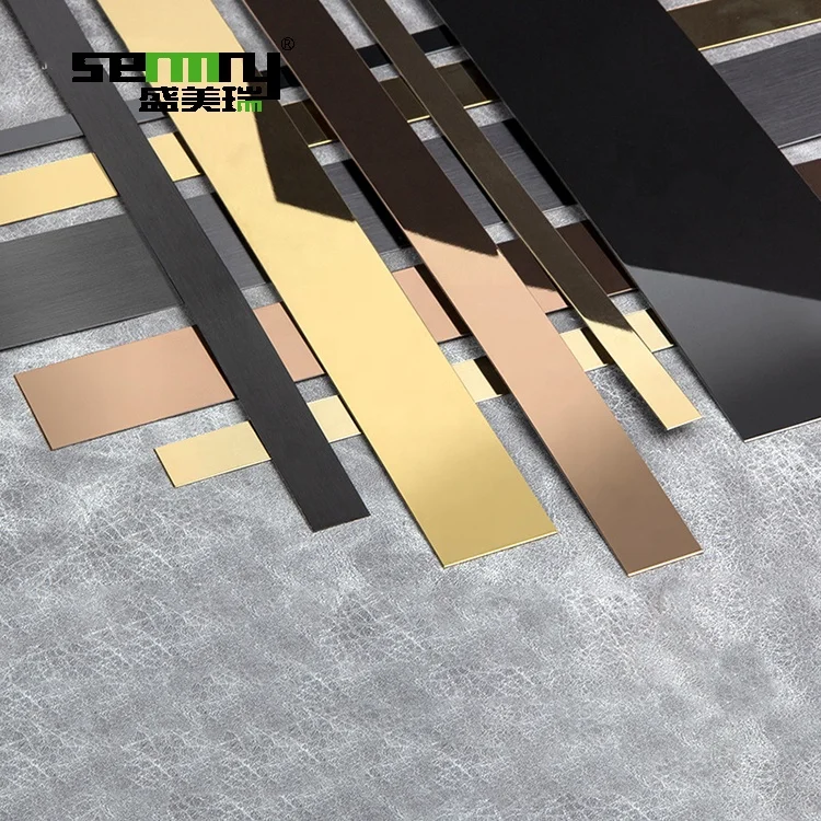 High Quality stainless steel flat trim Wall Decorative Trim 304 Stainless Steel Tile Trimming Strip