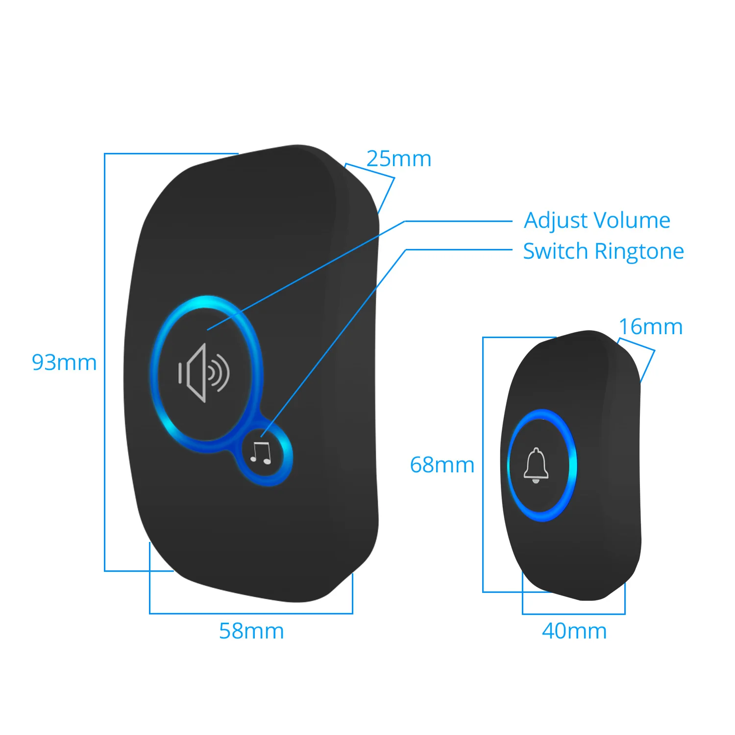 New 150M Long Distance Wireless Doorbell  UK US EU Plug Smart Doorbell For Home