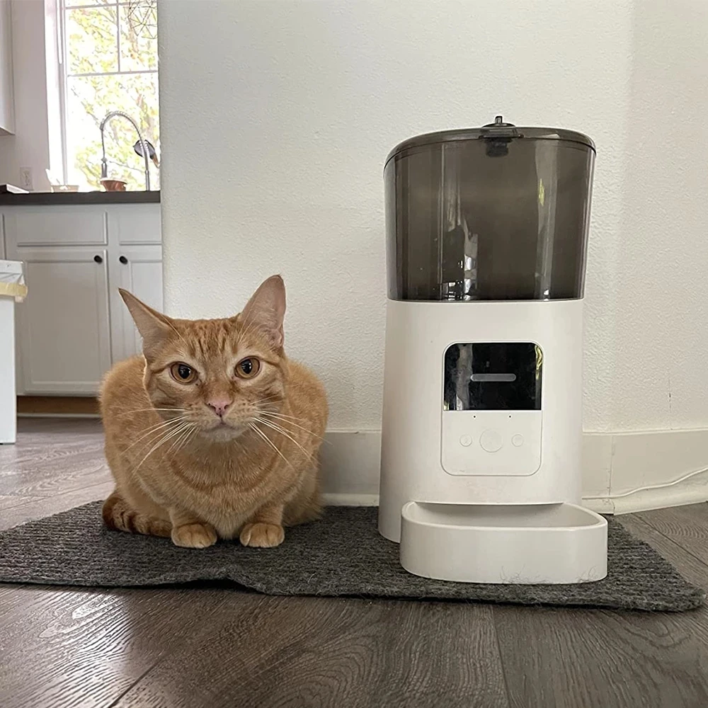 6L Automatic Cat Feeder Cat Dry Food Dispenser for Cats Slow Feeder with Smart App Recording Timing Feeding Bowl Pet Supplies