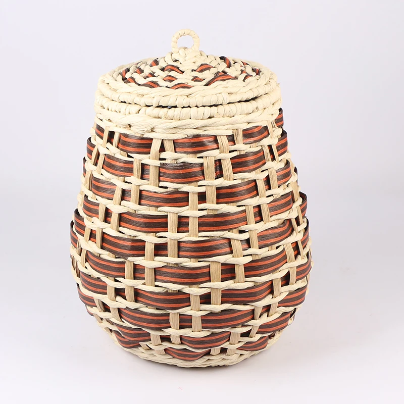 Competitive Price Home Decor Woven Basket Seagrass Laundry Storage Baskets With Lids