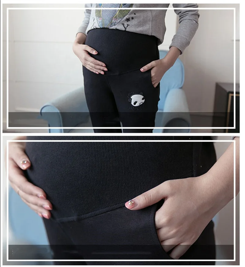 Брюшная одежда вышитые свободные повседневные тренировочные брюки большого размера для беременных женщин