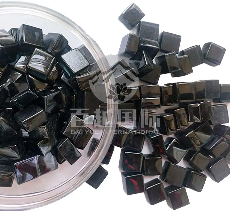 China Factories Direct Selling Square Glass Beads Fire Pit Glass Square Shot Glass  For Decorative