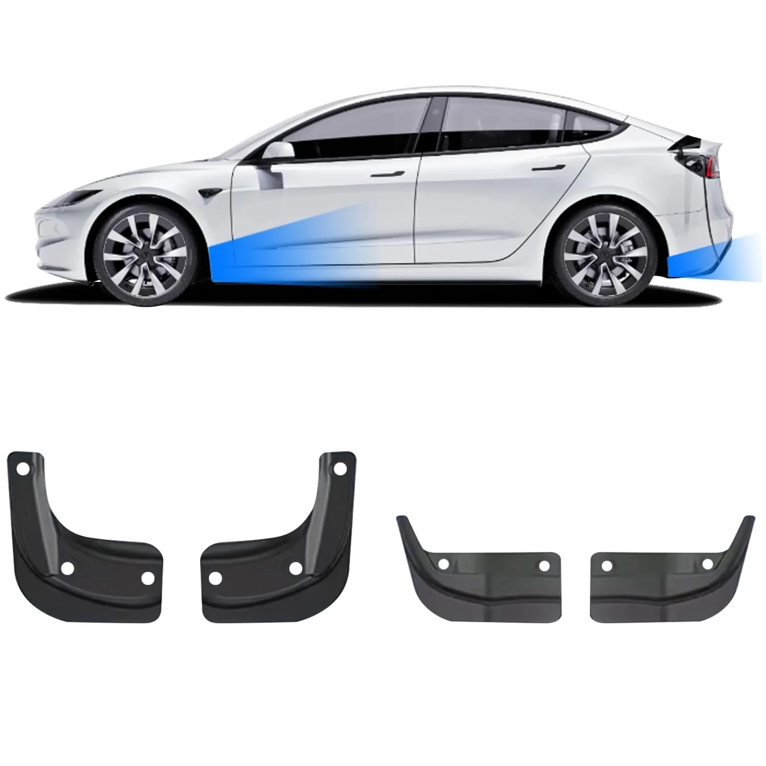 4Pcs for 2024 Tesla Model 3 Highland Mud Flaps Accessories Splash Guards Tire Mud Flap,Mudguard Tesla Model 3 Highland