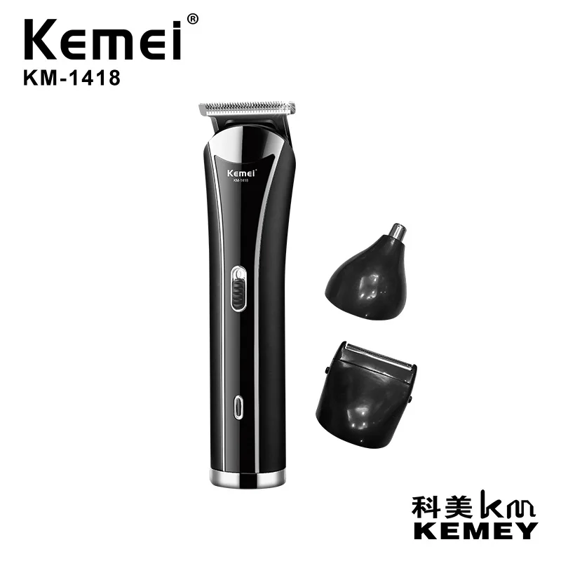 
Kemei электрическая машинка для стрижки волос KM-1418 «Три в одном» для мужчин уход светодиод общего профессиональная машинка для стрижки волос 