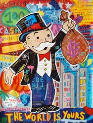 Alec Monopoly Graffiti Art Money Paintings on The Wall Art Canvas Posters and Prints The World is Yours Modern Home Pictures