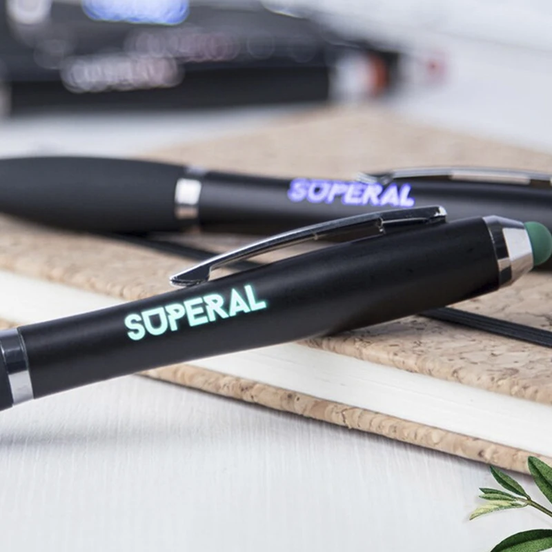 Custom personality gift Custom wholesale printing logo plastic color multi-functional advertising promotion led pen