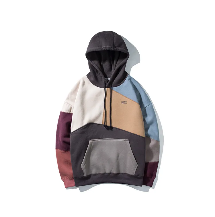 Худи с цветными блоками для мужчин и женщин