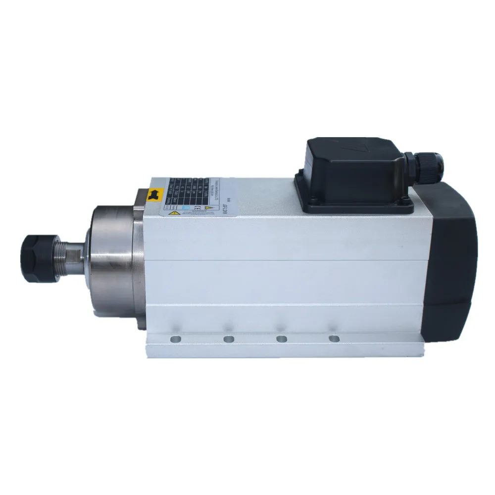 High Speed 4KW ER25 CNC spindle motor air cooling square flanged for cnc router machine