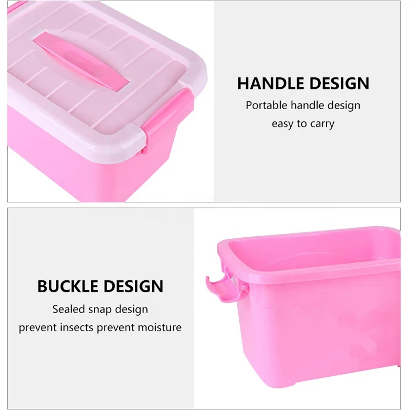 Colorful Multifunction Plastic Big Stackable Storage Latch Box Storage Tote Organizing Container With Durable Lid With Handle
