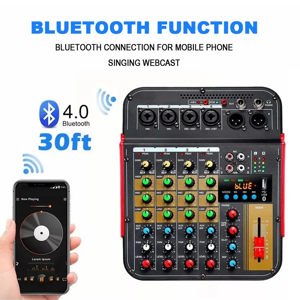 MG-06CX Dual Channel 48V Music Professional Recording Mixer Console Audio Suitable for Concerts etc