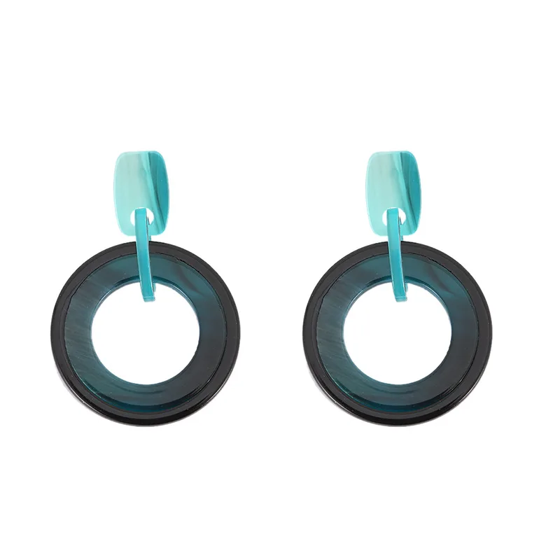 Acrylic acetic acid round stitching earrings senior sense niche personality fashion European and American wind ear accessories s