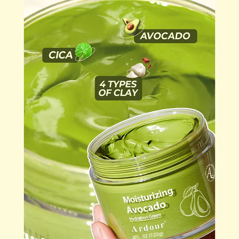 OEM Deep Pore Cleansing Detox Clay Mask with Bentonite, Kaolin Clay and Avocado Moisturizing Avocado Clay Mask