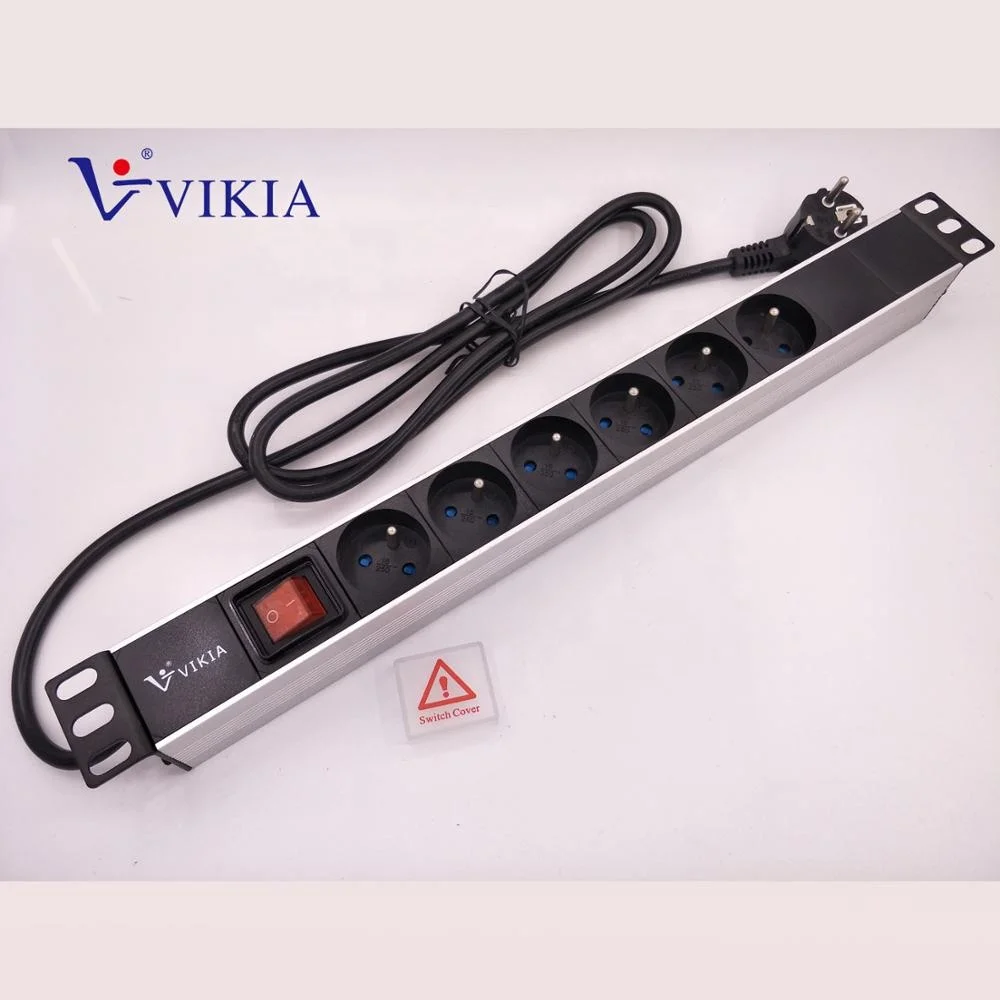 1U 6 каналов французского типа PDU с переключателем для польского рынка