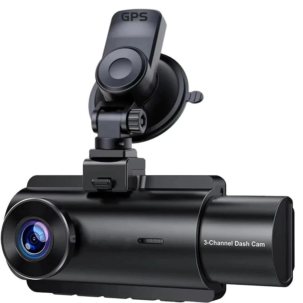 Hot Fhd 3 Lens Driving Recorder Car Camera Black Box 1080p Dash Cam
