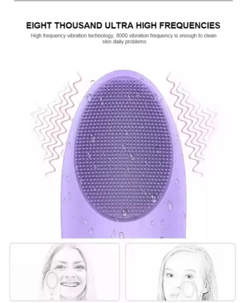 Hot Selling 4 In 1 Face Exfoliating Electric Facial Cleaner Silicone Scrub Pore Cleaner Spin Sonic Facial Cleansing Brush