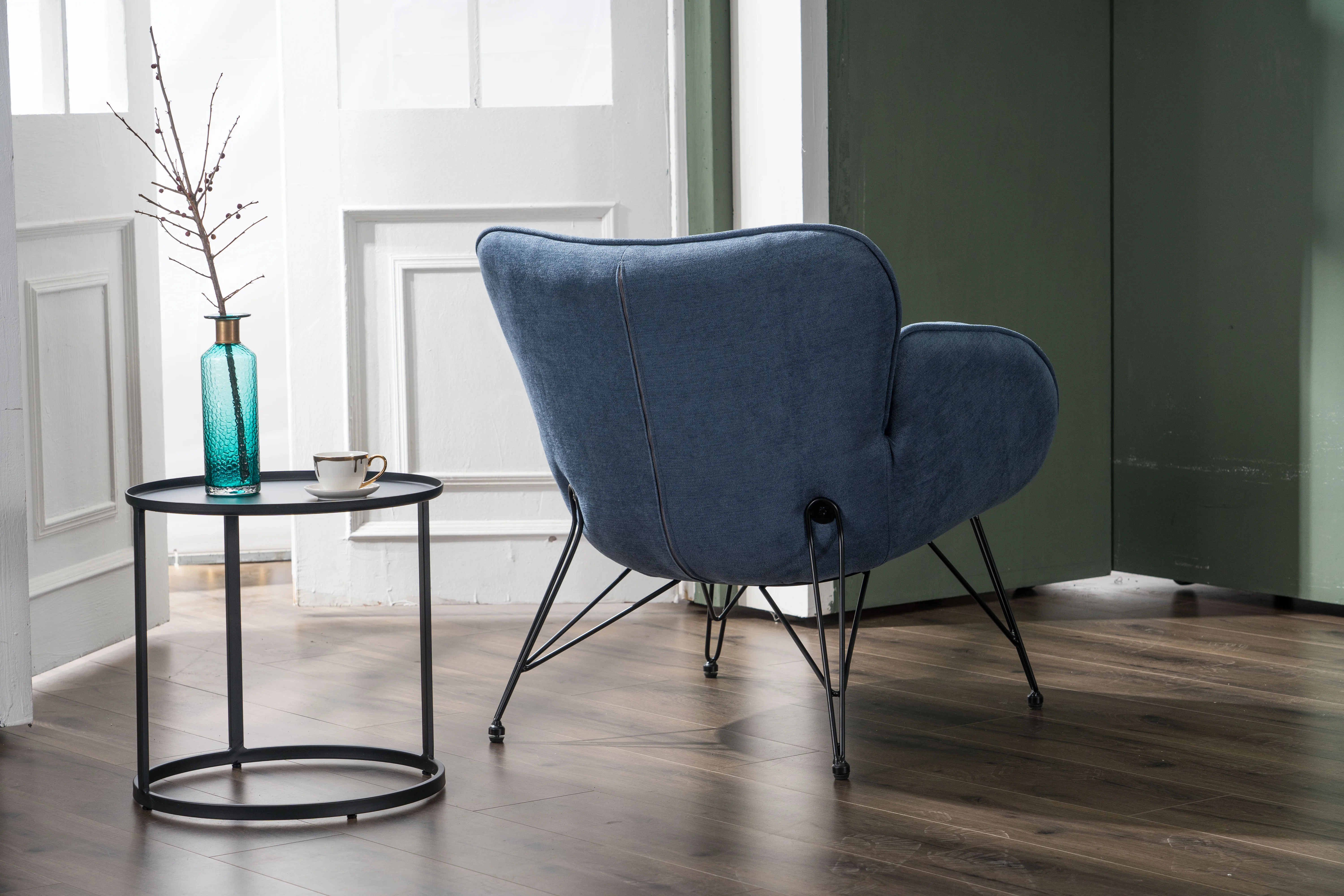 
Nordic style fabric sofa light luxury balcony living room bedroom living chair 