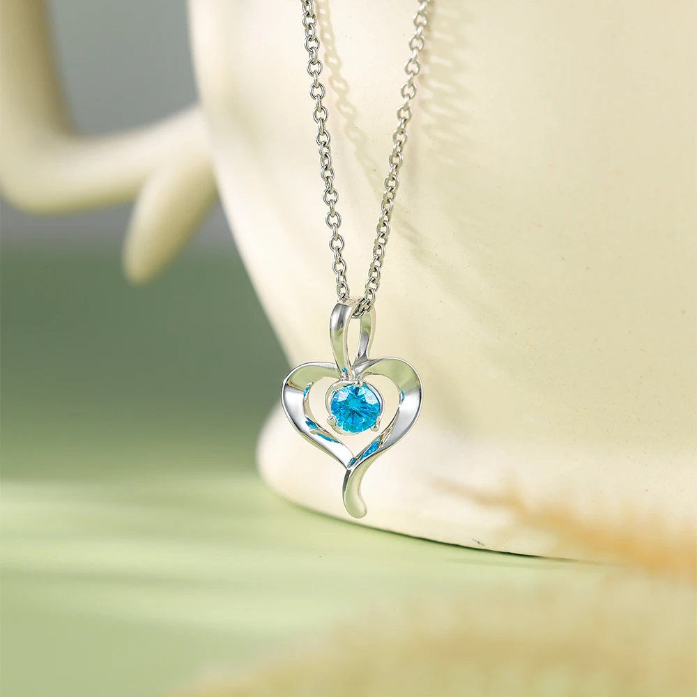 Grace Jewel Customization Service Provided Heart Pendant Earring Silver Jewelry Sets
