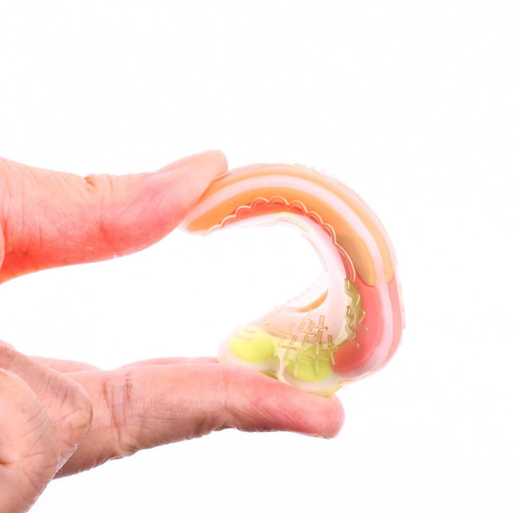 New Custom Sandwich Shaped Baby Teether Toys Non-toxic Silicone Baby Pacifier Teether For Baby Chewing Infant Teething Toys