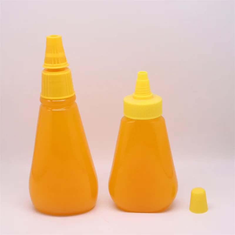 MAYSURE Plastic Honey Bottle 10OZ Sharp Mouth Squeeze Honey Jar PET Transparent Food Grade Plastic Honey Packaging