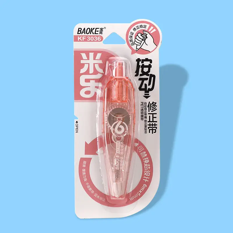 High Quality Colored 6m Plastic School Correction Tape Refillable Correction Tape