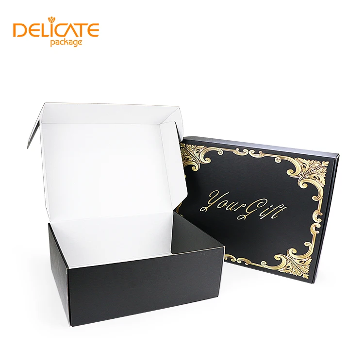 Free Sample Hot Sale Wholesale Custom Logo Black Small Factory Mail Print Box Clothing Shoes Courier Box