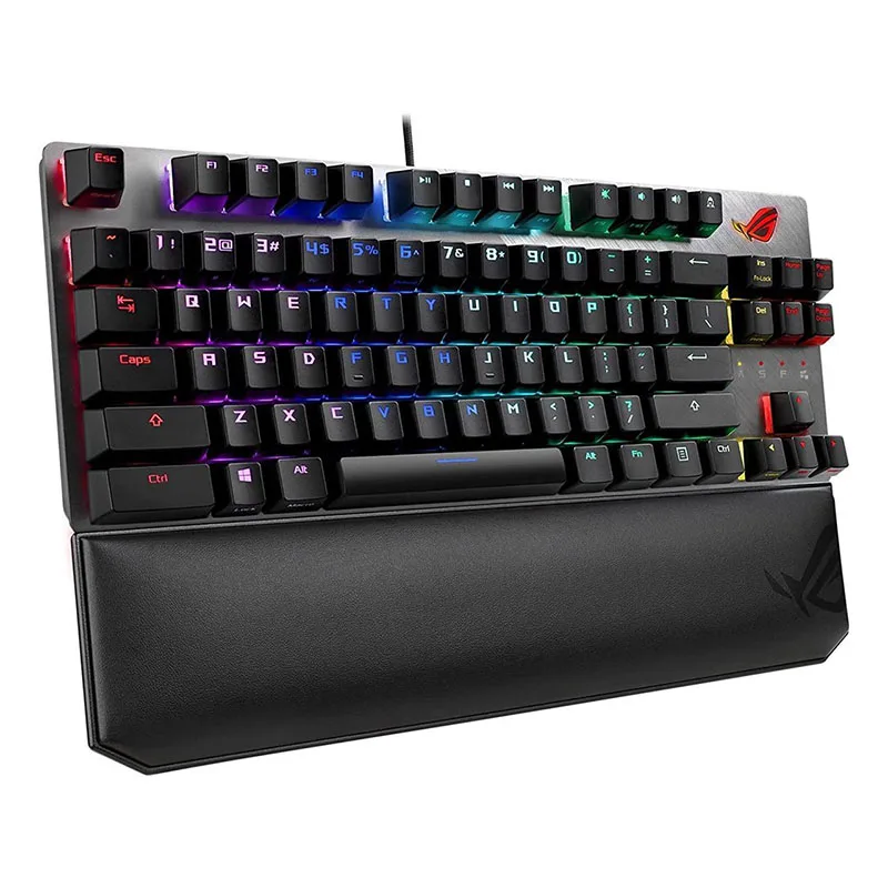 X801 ROG Strix Scope NX TKL Deluxe 80% RGB Gaming Mechanical Keyboard Red Linear Cable Media Keys Stealth Key Wrist Rest