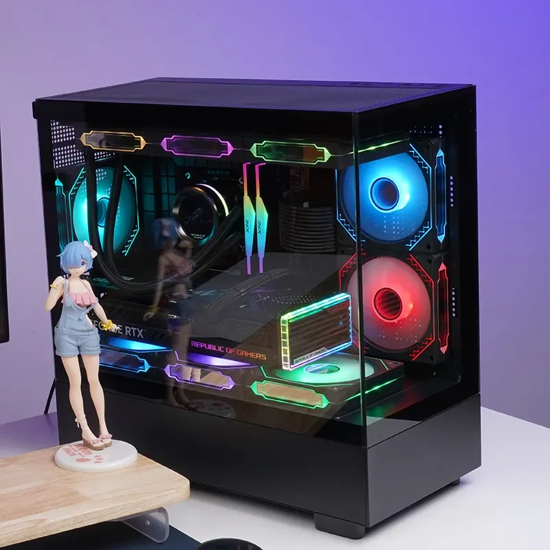 ZeroMaster MATX Micro ATX Gaming Computer Case with Aluminum Frame Tempered Glass Panel Supports 360 Water Cooler for Gamers