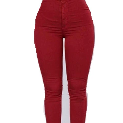 2022 Women Clothing Thin Pants High Waist Stretch Pencil Pants Skinny Candy Color Jeans