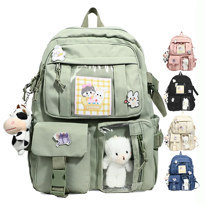 New Style Clear Kawaii Kids Campus School Backpack Waterproof School Bags for Girls and Boys mochilas kawaii