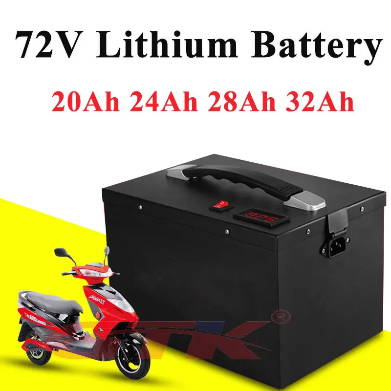GTK 72V 20Ah 24Ah 28Ah 32Ah lithium li-ion battery pack for electric scooter motorcycle backup power supply +3A charger