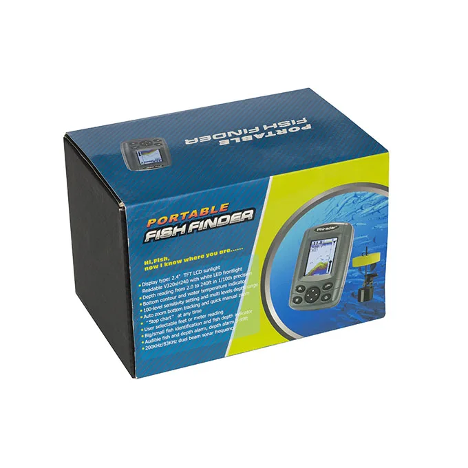 Sonar sounder Color LCD Boat Fish Finder 200KHz/83KHz Dual Sonar Frequency 80M Detection floats for fishing