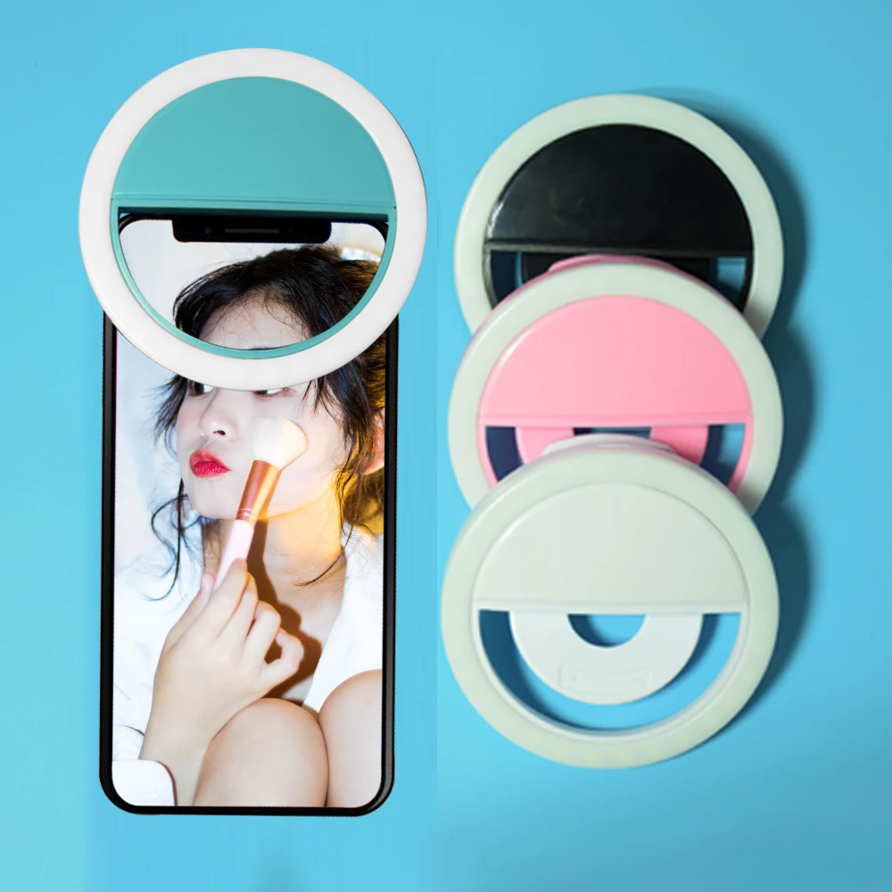 NEON-GLO Led Camera Round Ring Flash Fill Light Selfie  Mobile Phones Case Holder Phone Ring Light