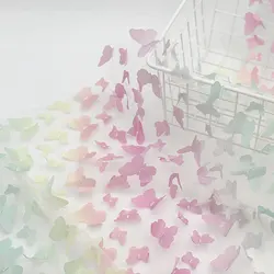 2021 Custom design dress material 100%polyester gradient row applique tulle sheer 3D multicolor butterfly mesh embroidery fabric