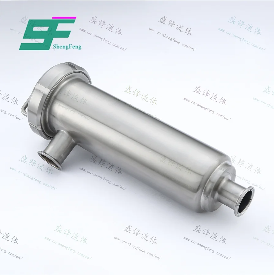 ShengFeng SS304 Sanitary Inch Welded Milk Brew Angle Type L Connection Filter