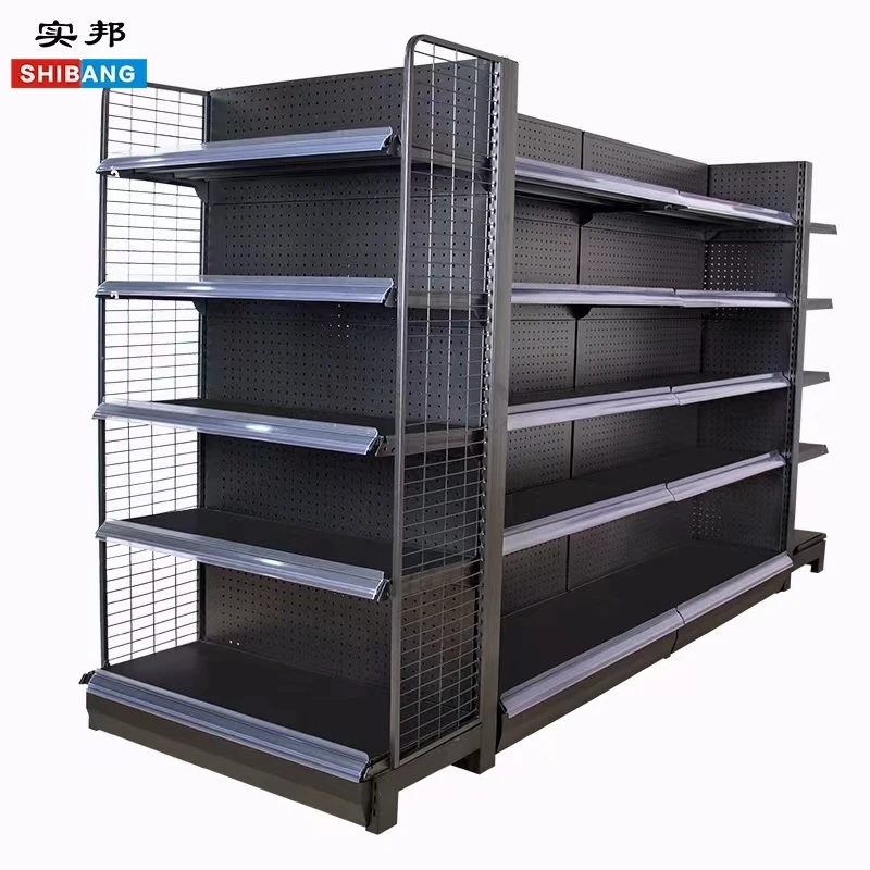 China  metallic supermarket shelf equipment supermarket rack gondola shelves