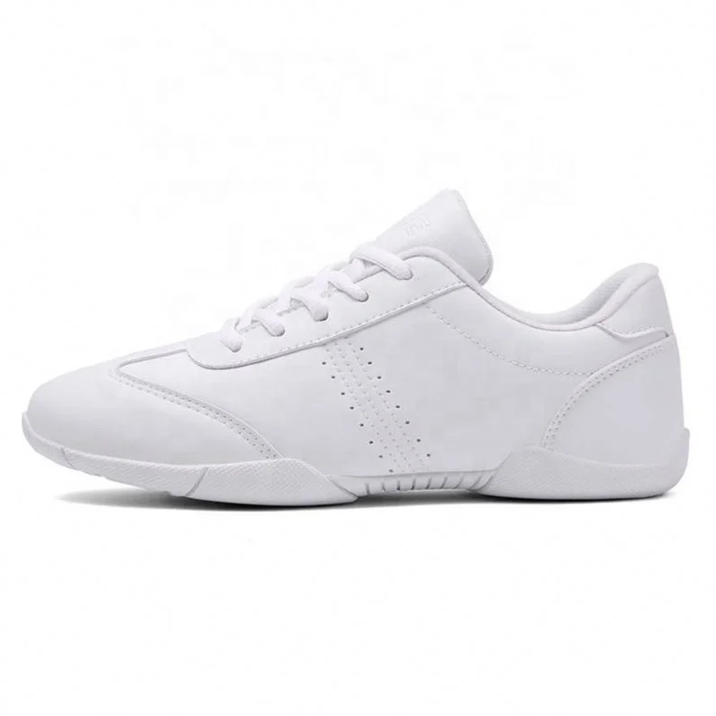 Hot sale custom school athletic team dance charms women girls white cheerleading shoes
