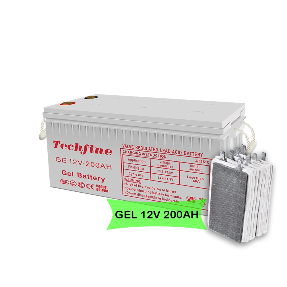 12V 200ah опечатанный аккумулятор питания солнечных гелевых