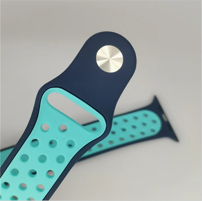 Amazon Hot duocolor силиконовый смарт-браслет для Apple i watch 6 5 SE мягкий ремешок часов