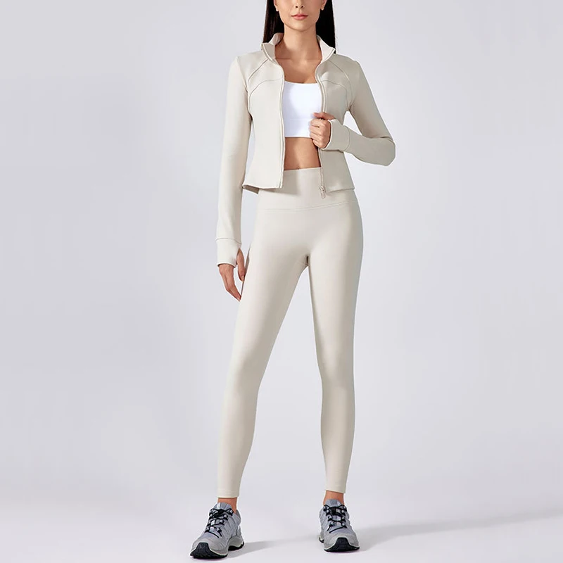 DAW196 winter warm fleece tracksuits 2 Piece Outfits Women Long Sleeve Zip Up Jacket & Leggings sets for Gym Workout