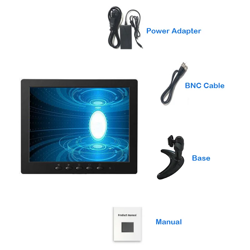 8 inch 1024*768 monitor with BNC AV VGA USB input for Car CCTV DVR Microscope