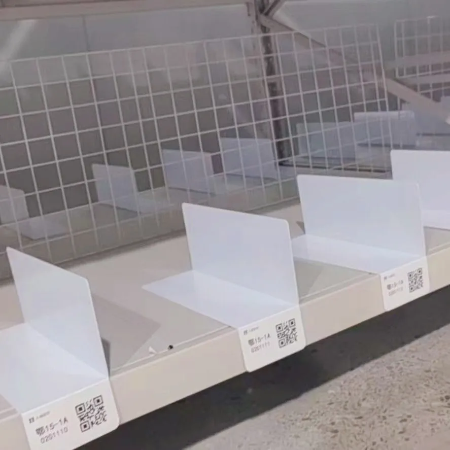 LAOHAMA Plastic Clip-on Data Strip Label Holder Shelf Price Holders Hanging Shelf Talker for Store Shelf