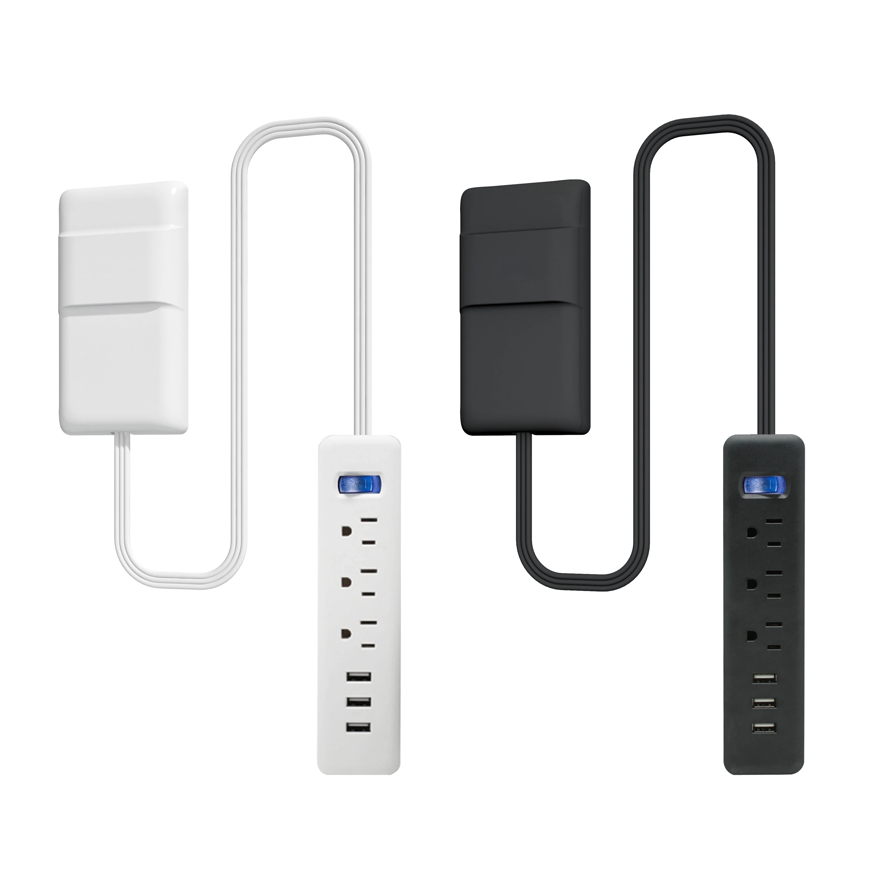 Ultra Thin Electrical Outlet Cover Extension Cord 3 Outlets 3 Usb Port American Socket Individual Switch Power Strip For Kitchen
