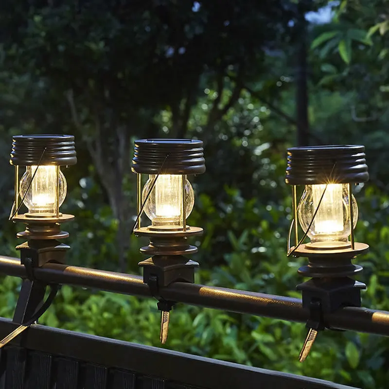 Уличное водонепроницаемое Ретро садовое украшение, ландшафтное освещение, лошадиные фонари, светодиодный подвесной светильник на солнечной батарее для внутреннего двора