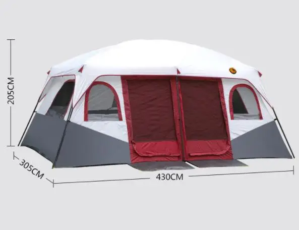 
8 Person Outdoor Waterproof Largest Camping Family Tent 5-6 person Luxurious Waterproof 2 Bedrooms Big Family Camping Tent 