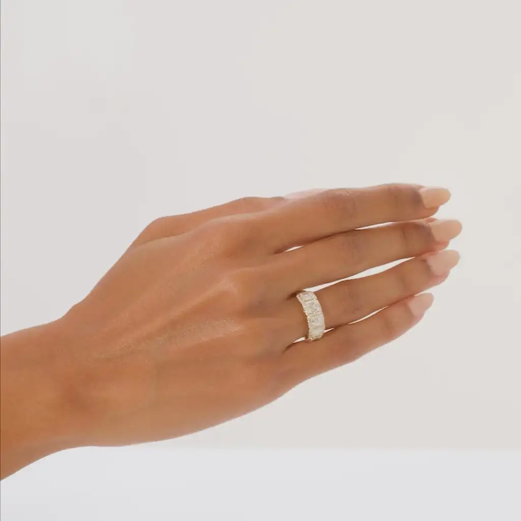 VLOVE Marquise Cut Ring Evil Eye Jewelry 9k 10k 14k 18k Baguette and Round Halo Diamond Ring Diamond Ring